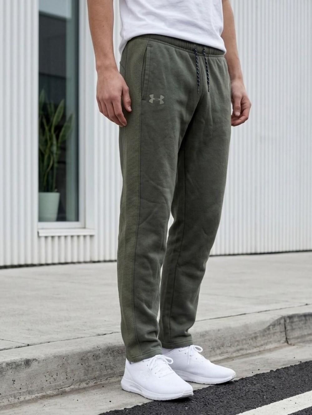 Under Armour Armour Fleece Joggers Boys Large 14/16 Green Camo Athletic Pant YLG